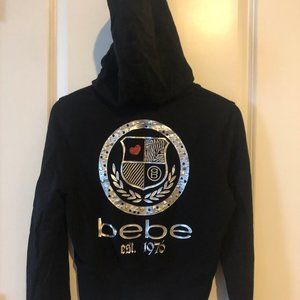Black Bebe Crop Hoodie